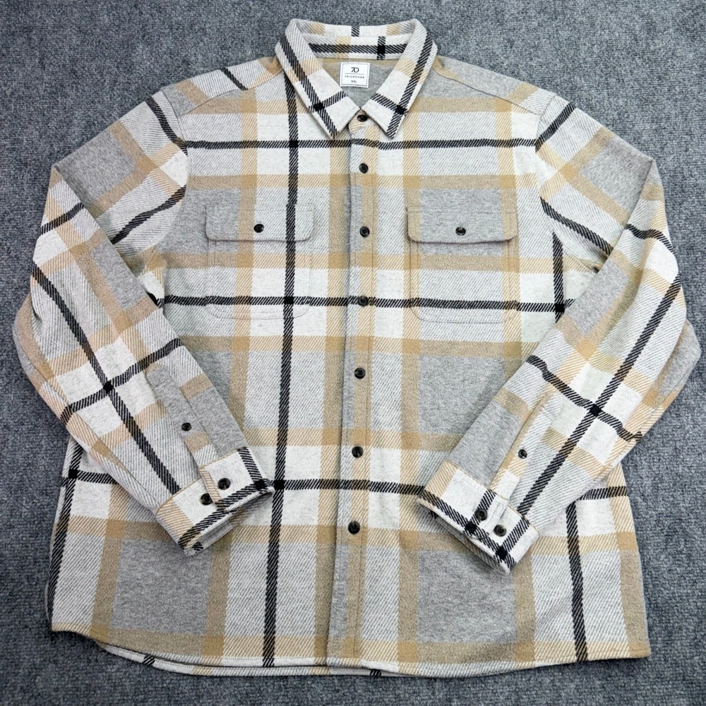 7 Diamonds Flannel Shirt Mens XXL Multi Plaid Generation‎ Soft Stretch Button Up